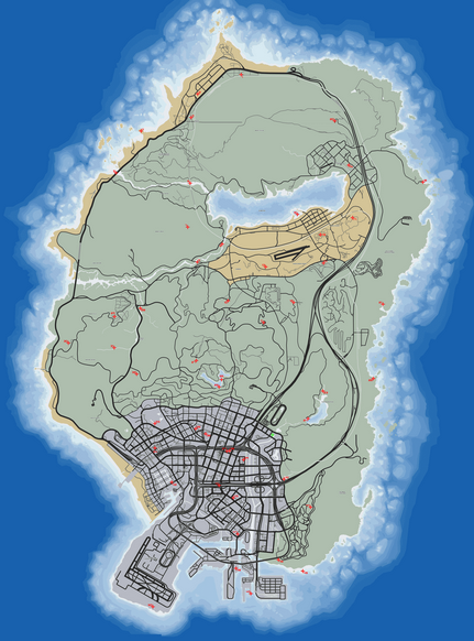 How does the Watch Dogs world map compare to GTA 5's Los Santos